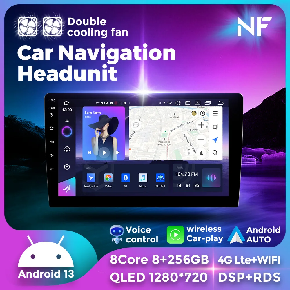 Navifly Android 2Din 9 "10" Universal Auto Audio Multimedia Video Player Für Hyundai Nissan Toyota Kia Carplay GPS navigation DSP Image