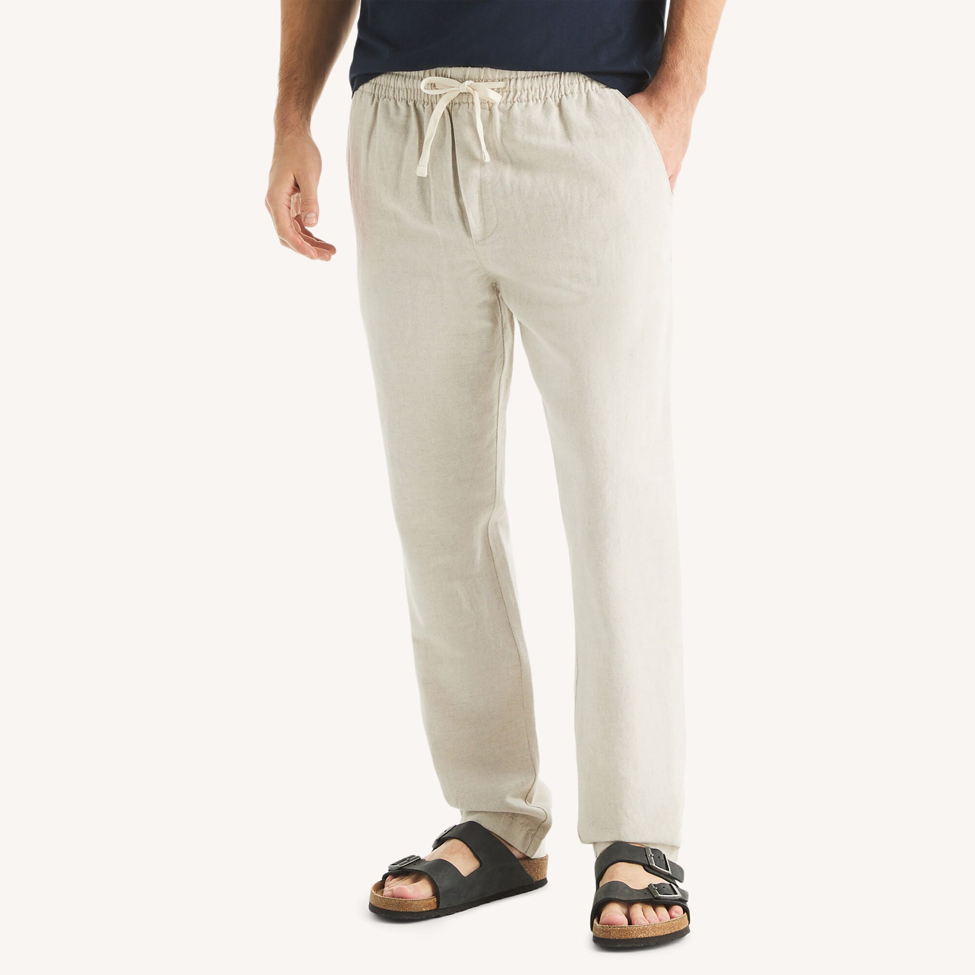 Nautica Men's Linen Drawstring Pant 126 (Wheat Flax), L