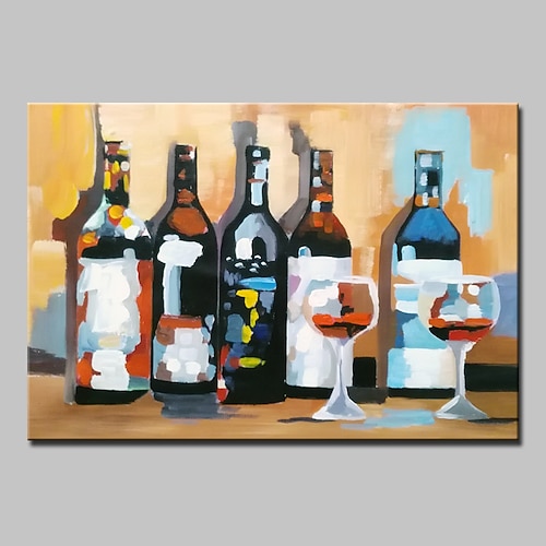 Hang-Ölgemälde Handgemalte - Stillleben Modern Mit der Fassung / Gestreckte Leinwand Image