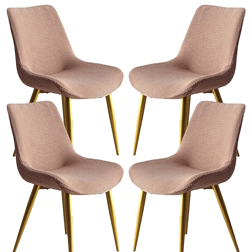 4er-Set Esszimmerstuhlüberzüge, dehnbare Stuhlsitzbezüge für Esszimmerstühle, weich, dick, waschbar Image