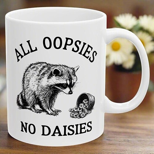 Lustige Geschenktasse „Alles schiefgegangen" – lustige Waschbär-Kaffeetasse für Tierliebhaber Image