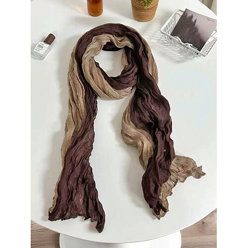 Damen-Schal aus geknitterter Baumwolle und Leinen, Boho-Paisley-Muster, mehrfarbig, leichter Schal, weiches, lässiges Modeaccessoire für St. Patrick's Day, Reisen, Outdoor-Aktivitäten und Alltag Image