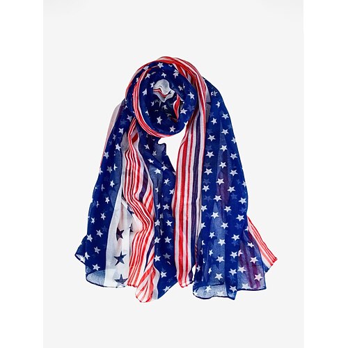 250. Jahrestag der Vereinigten Staaten Frauen Polyester Chiffon Schal mehrere Muster leicht und atmungsaktiv für Frühling Sommer perfekt für USA Unabhängigkeitstag lässige Kleidung Image