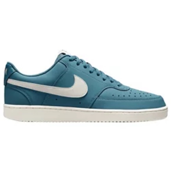 Nike Shoes | 10m Nike Court Vision Low Premium Nike Men's Teal And White Sneakers | Color: Blue/White | Size: 10