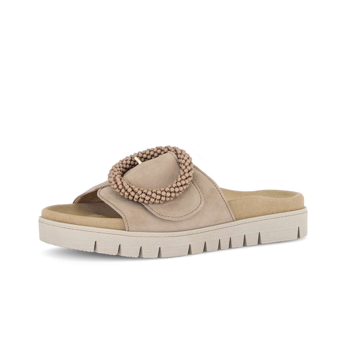 Pantolette GABOR "Pantolette", Damen, Gr. 43, beige, Schuhe Pantolette