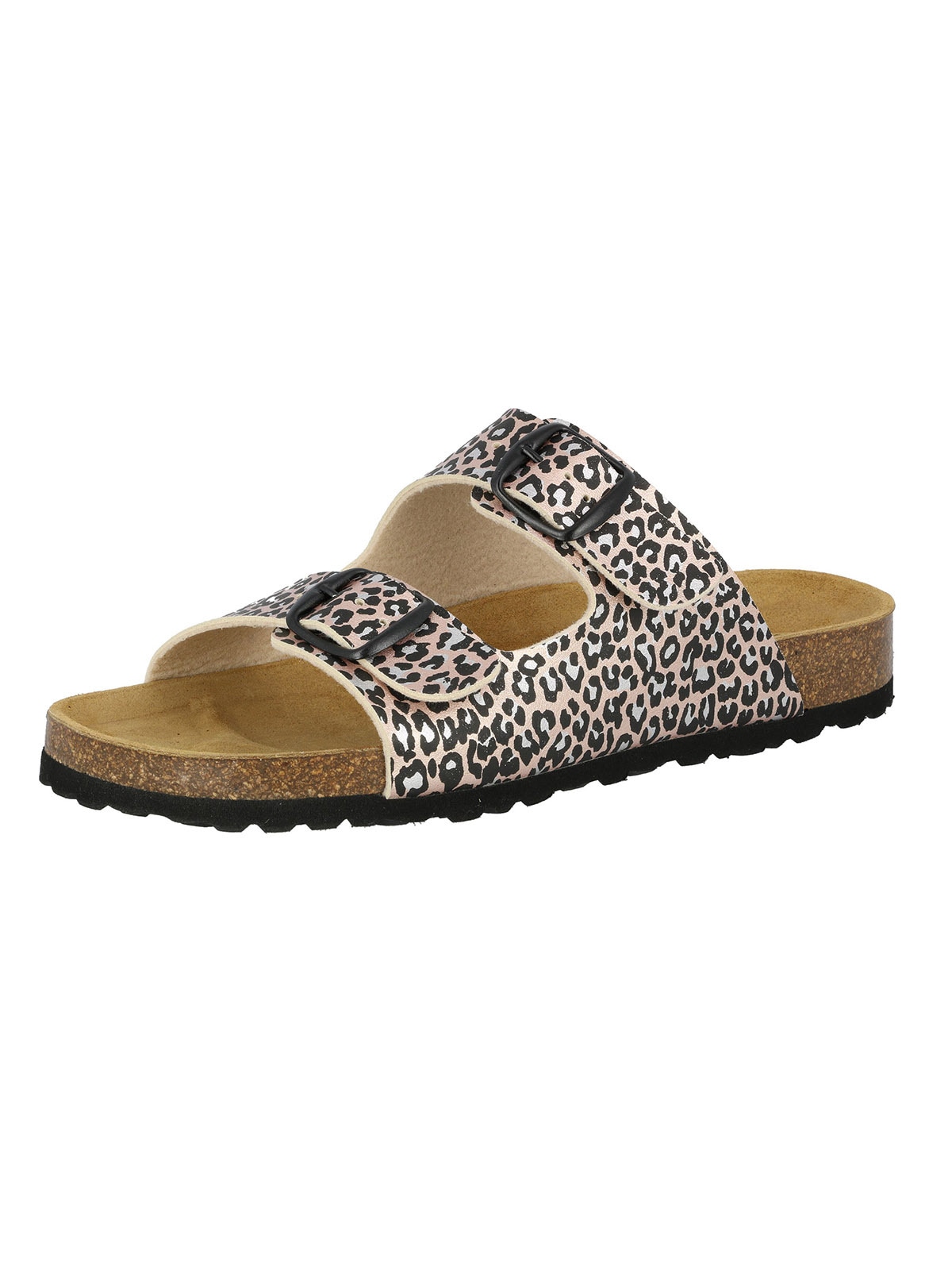Pantolette LICO "Bioline Pantolette", Damen, Gr. 41, rosa (rosa, bunt, kombi), Obermaterial: 50% Rindsleder Leather cow. 50% Lammleder LEL., Schuhe Pantolette