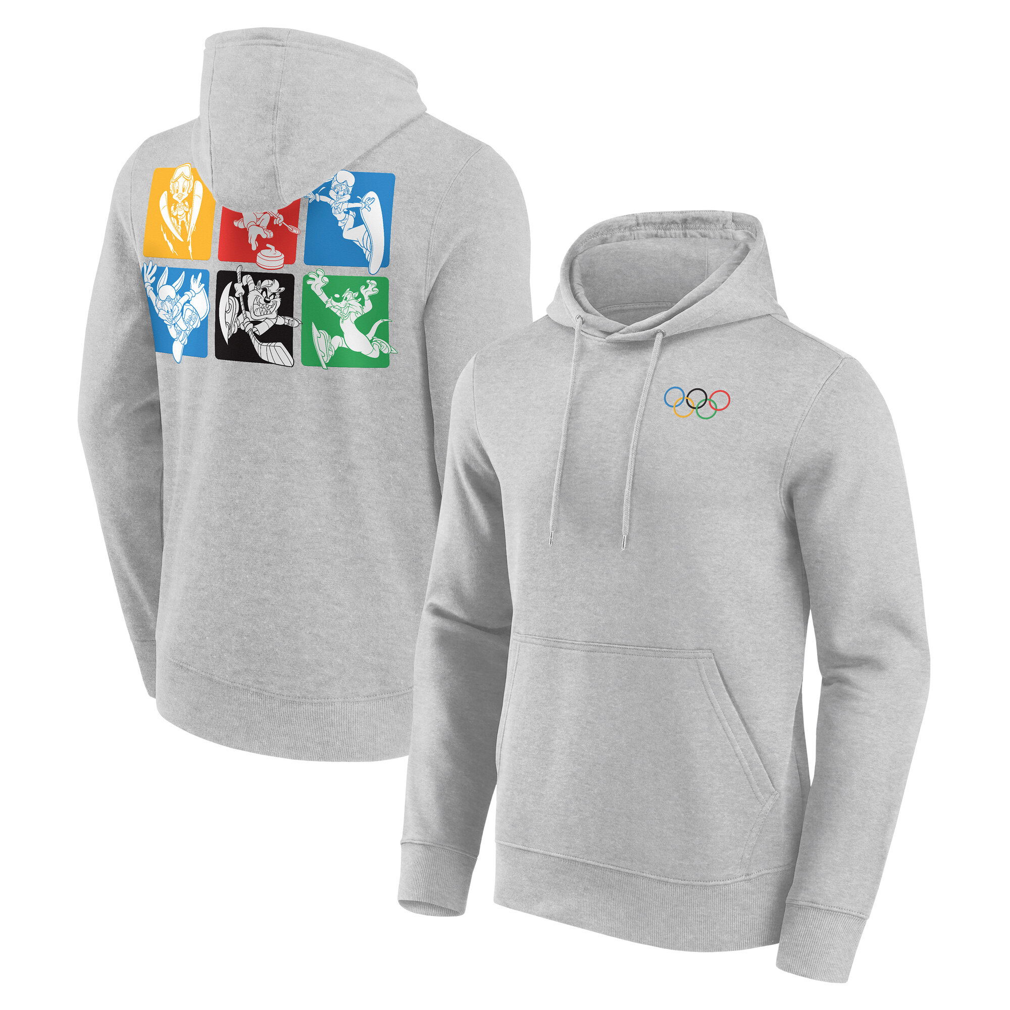 "The Olympic Collection Looney Tunes Retro Collage-Kapuzenpullover – Grau" Image