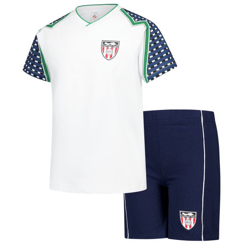 "Sunderland Retro-Kurzpyjama – Weiß/Marineblau – Kinder" Image