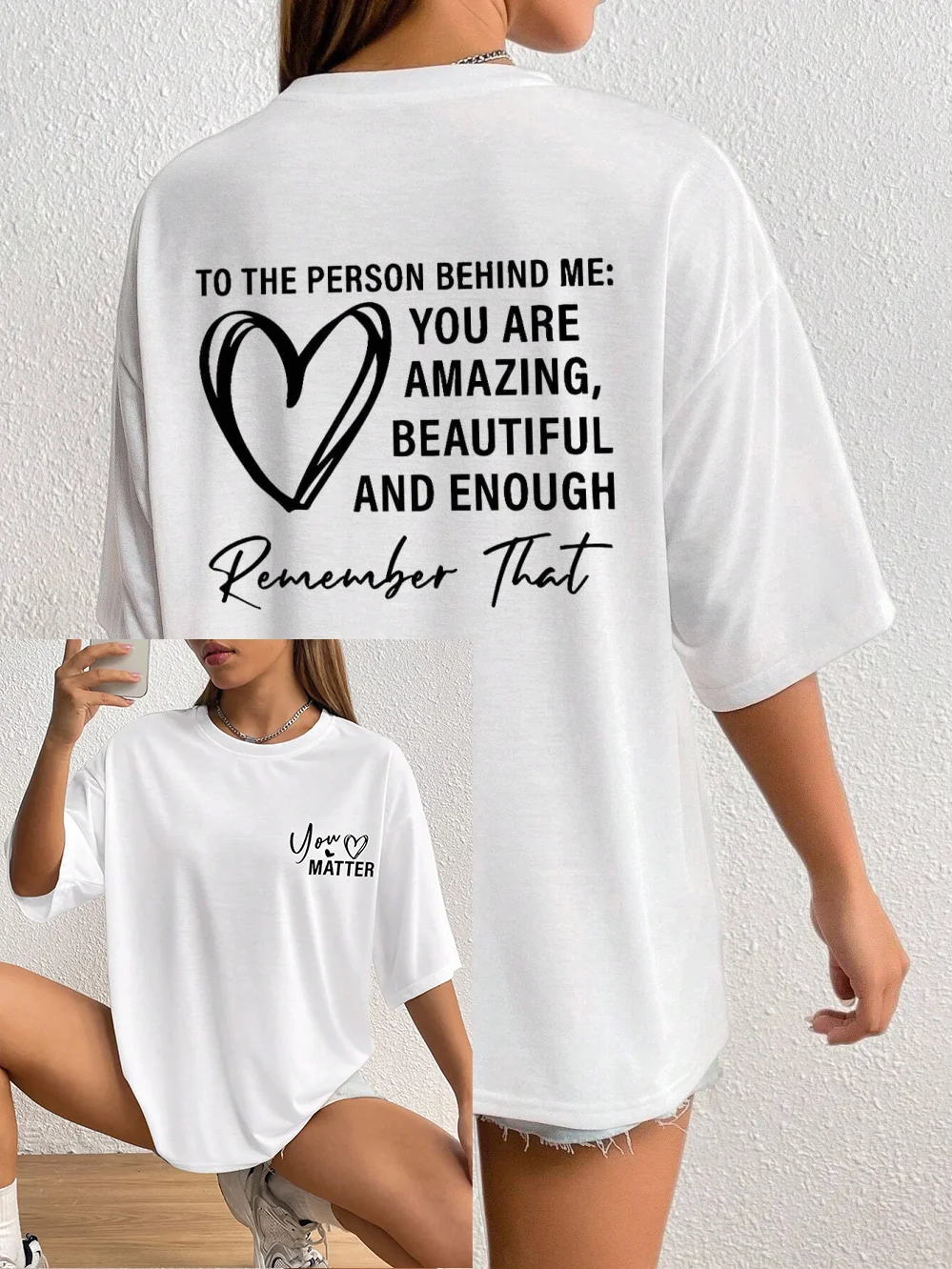 To The Person Behind Me You Are Amaeing Women Tshirts Casual Breathable Sleeve Harajuku Short Sleeve Casual Aesthetic Clothes