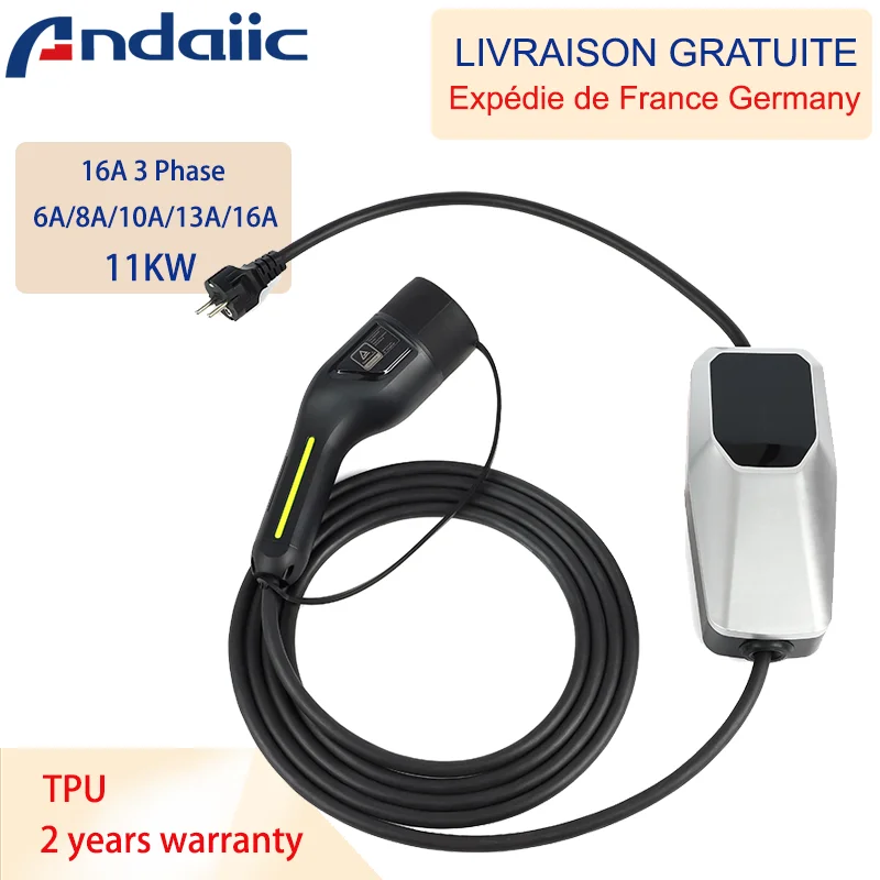 EV-Ladegerät Typ 2 Typ 1 Ladebox für Elektroauto 6A-16A 10 Meter 4 Meter 1 Phase 3 Phase EVSE Ladekabel Modus 2 Image