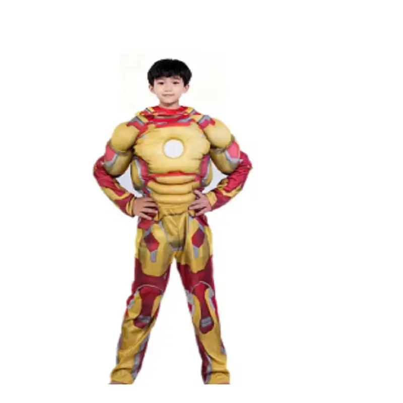 Gelber Kostüm für Kinder, Muskelanzug mit Maske, Rollenspielkostüm für Halloween, Weihnachten, Party, Auftritt Image