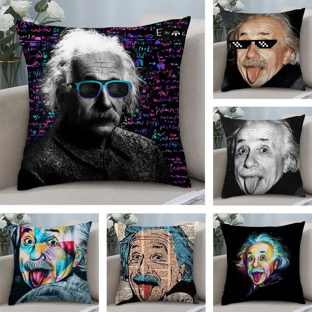 Physics E-EINSTEINes Kissenbezug, weicher Plüschstoff, doppelseitig bedruckt, Sofakissenbezug für alle Jahreszeiten, Heimdekoration, Geschenk Image