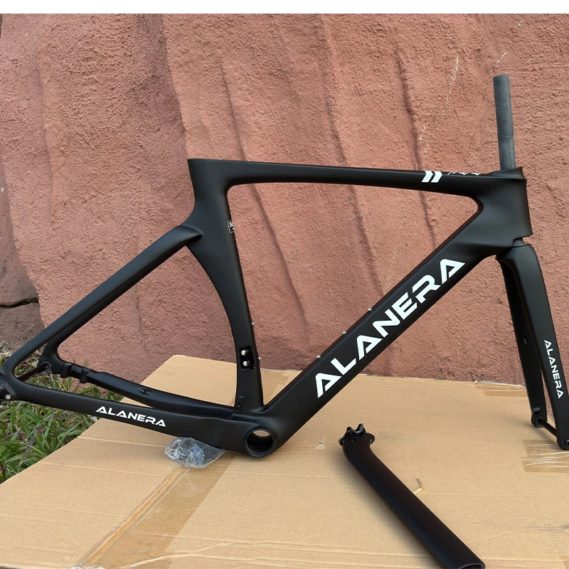 Neuer ALANERA-Fahrradrahmen aus Kohlefaser T800, aerodynamischer Straßenrahmen mit Scheibenbremsen und interner Verkabelung Image