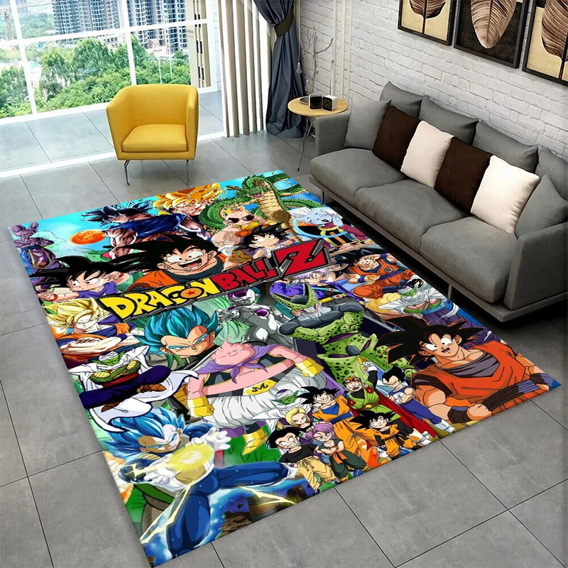 Cartoon D-Dragon Ball Anime-Spiel-Teppich für Spielzimmer, Schlafzimmer, Wohnzimmer, Sofa, Heimdekoration, Kinderteppich, rutschfeste Bodenmatte
