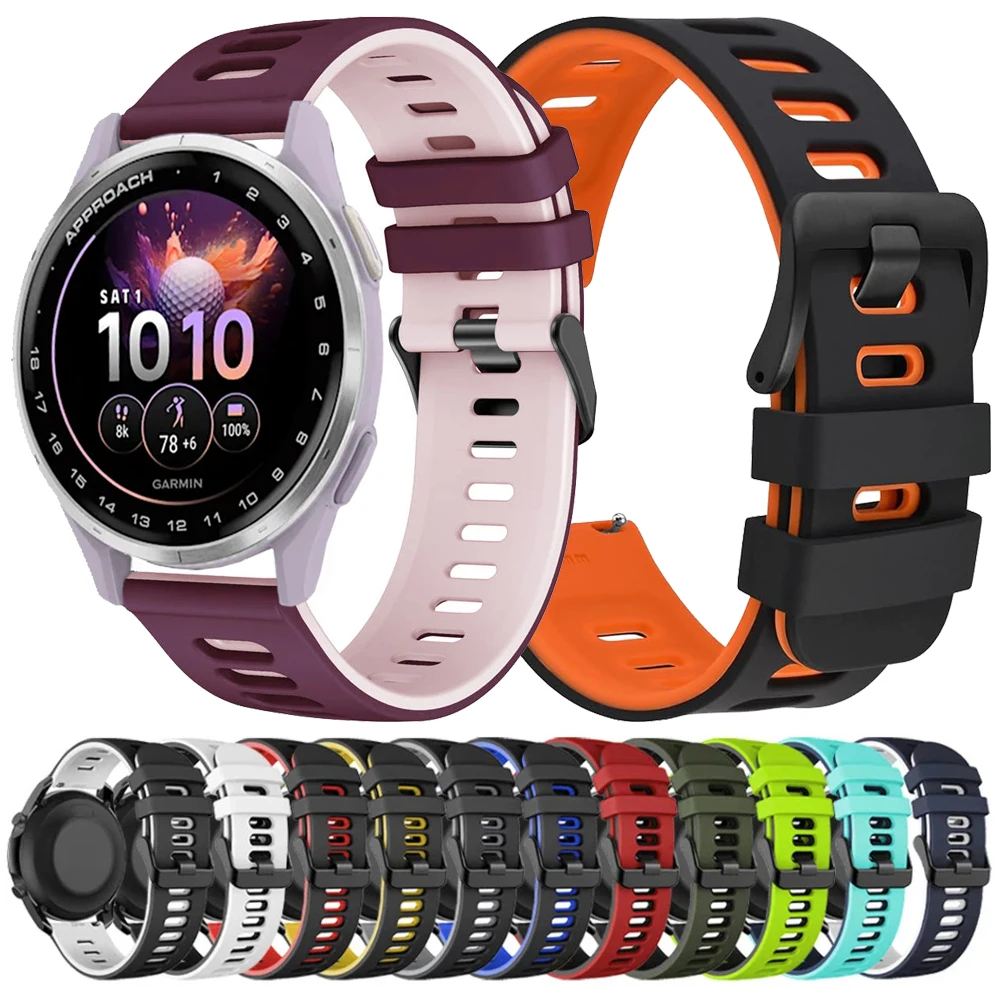 Silikon 20 22mm Uhrenarmband für Garmin Approach J1 Sportband Forerunner 570 265 255 165 645 für Garmin Vivoactive 6 5 Armband Image