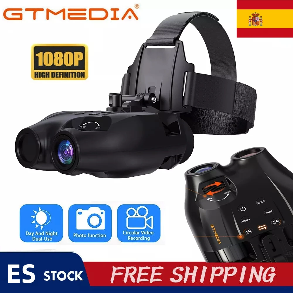 GTMEDIA N4 4K Nachtsichtfernglas Infrarot-Nachtsichtgerät 5-fach Digitalzoom Kopfmontierte Brille für Tag- und Nachtnutzung im Freien Image