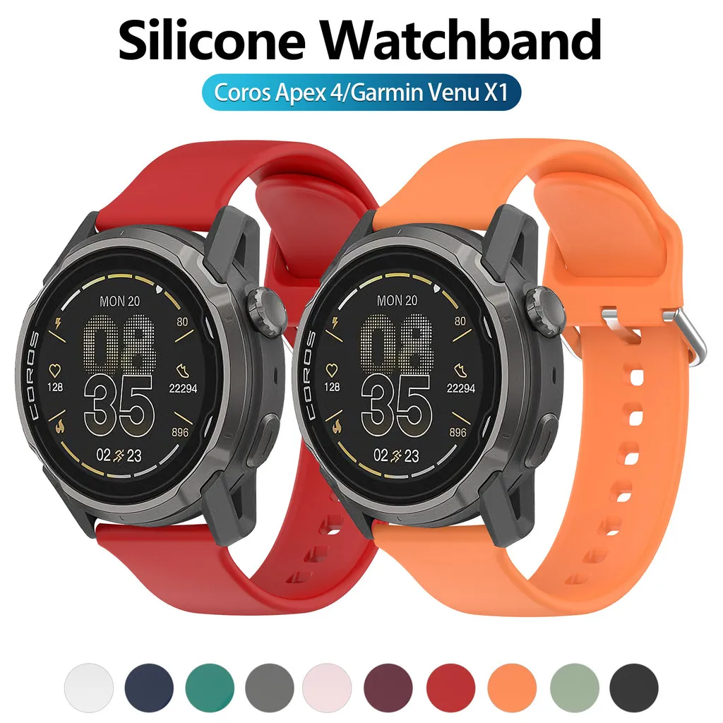 Einfaches Silikon-Uhrenarmband für Coros Apex4 SmartWatch, Schnellverschluss-Armband, Armband für Garmin Venu X1 Image