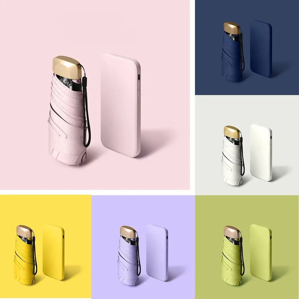 Ultraviolett-Schutz Taschenschirm Faltbarer Ultraleichter Taschen-Parasol Mini Windresistenter Sonnenschirm Sommer Image