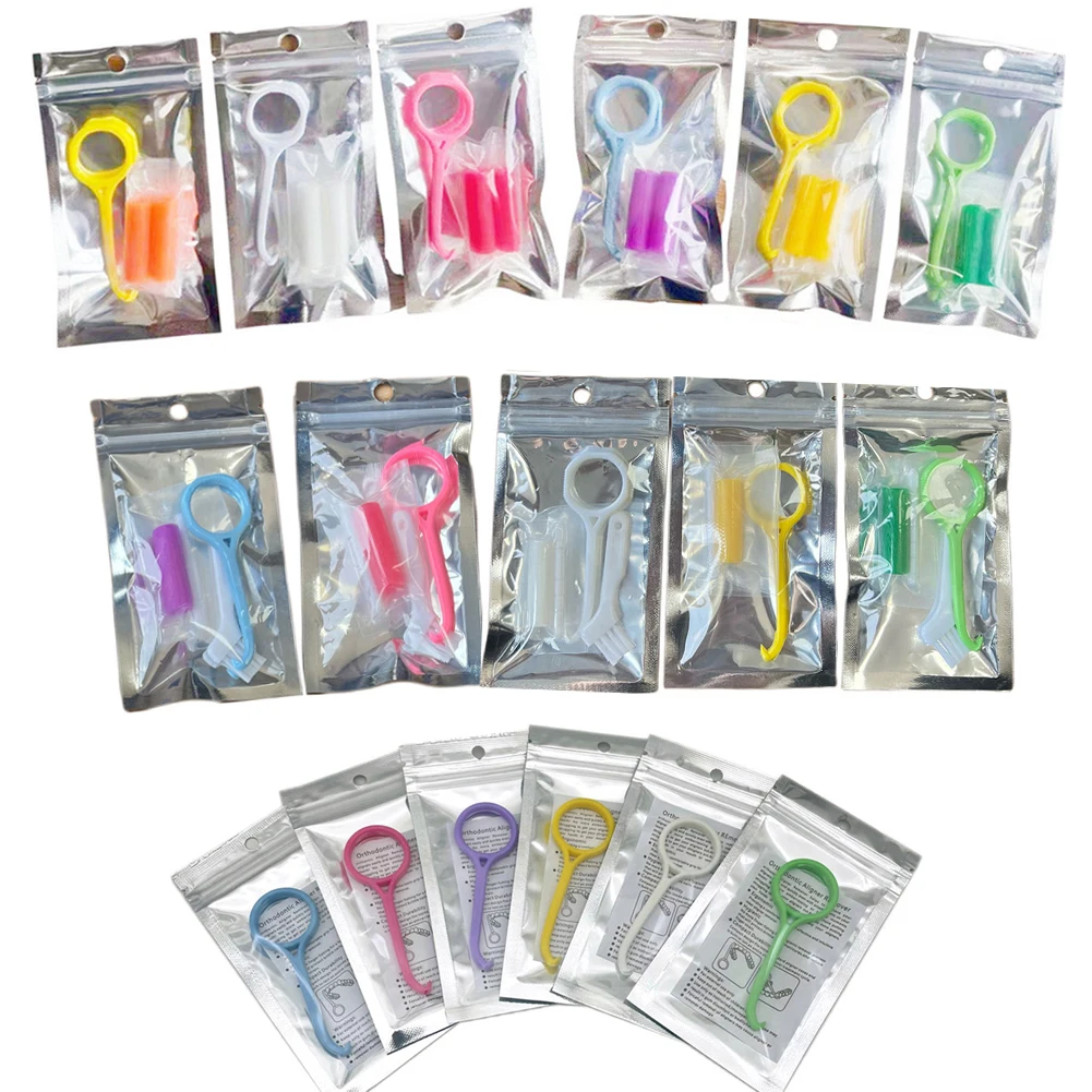 10/50/100 Stücke Zahnspange Extractor Kieferorthopädische Aligner Chewies 6 Obst Düfte Oral Zähne Aligner Entfernung Haken Werkzeug Set 3 Arten Image
