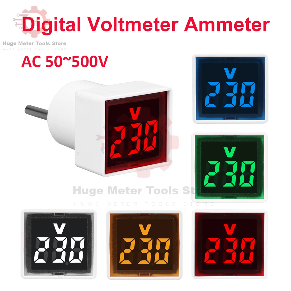 AC 220 V/230 V Universal Platz Europäischen Stecker Typ Haushalt LED Display Digital AC Voltmeter Anzeige Spannung AC 50 V-500 V Image