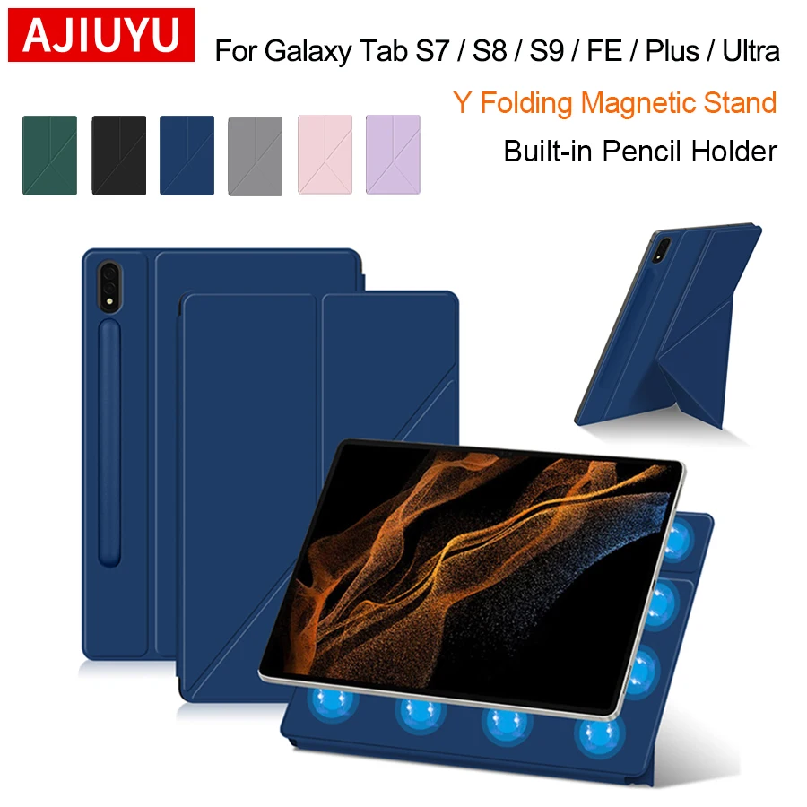 Magnetische Hülle für Samsung Galaxy Tab S9 S8 S7 FE Plus 11 12,4 Smart Book Cover für Galaxy Tab S8 S9 Ultra 14,6 Flip Stand Case Image