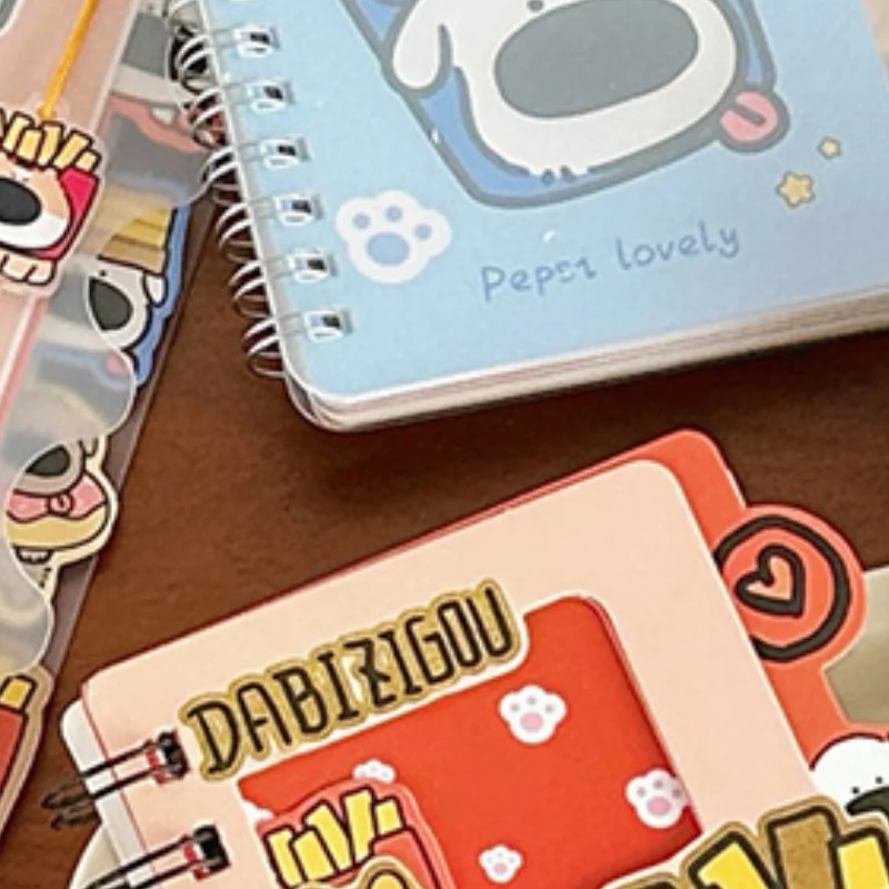 Kreatives Cartoon-Welpen-Spiralnotizbuch mit Großer Nase, Niedliches Notizbuch, Tragbares Tagebuch, Schreibwaren Image