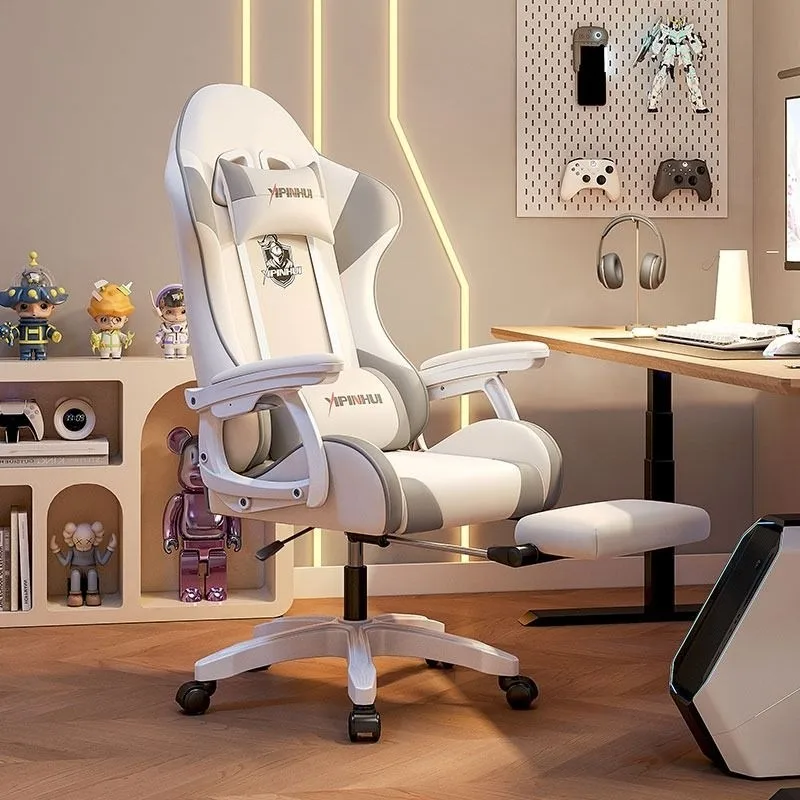 E-Sport-Stuhl, Gaming-Computerstuhl für Zuhause, Bequem zum Liegen, Ergonomischer Bürostuhl für Langes Sitzen, Hostel-Stuhl mit Rückenlehne