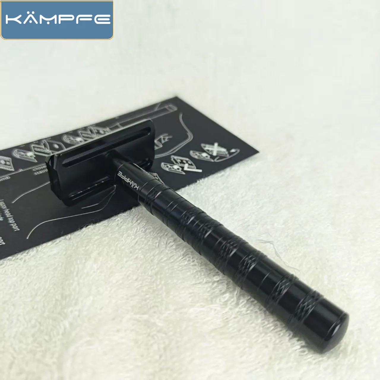 KAMPFE CNC Aluminium Manueller Sicherheitsrasierer Barbier-Rasierer Geschenke für Männer Haarentfernungswerkzeug für Frauen mit 5 Ersatzklingen Image
