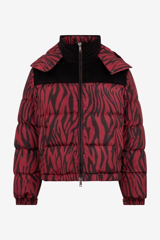 Zebra Print Down Jacket - Red - Roberto Cavalli Jackets
