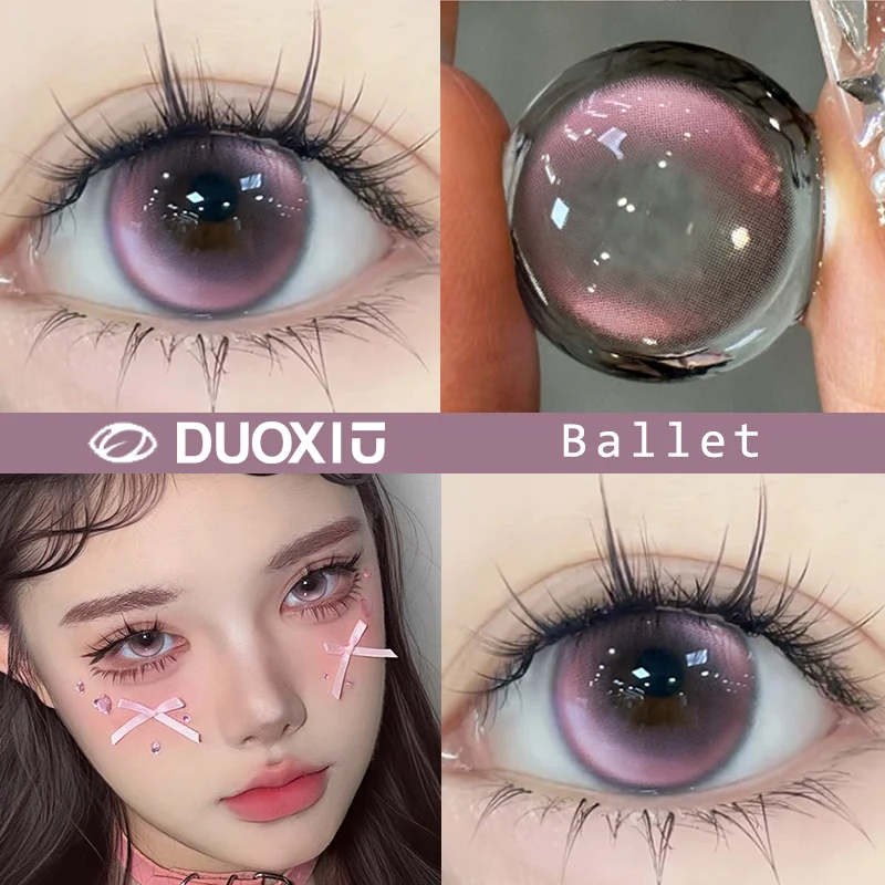 DUOXIU Heiße verkäufe 1 paar Kontaktlinsen Farbe mit Grad Natürliche Kontaktlinsen Mode Augen Koreanische Linsen Jahres Schnelle Lieferung Image