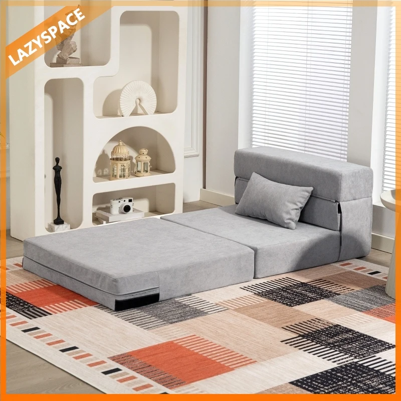 Lazyspace 3-in-1-Klappschlafsofa mit Bettfunktion, Lendenkissen, Flanell-Entspannungsstuhl, Chaiselongue für das Wohnzimmer