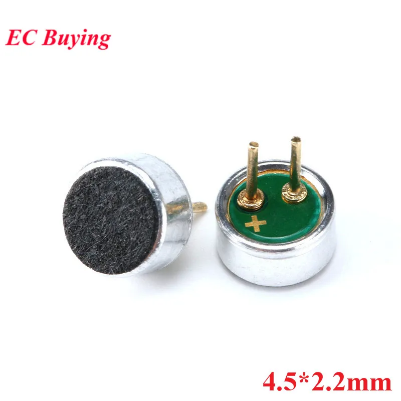 20/5 Stück 4,5*2,2mm Kapazitives Elektret-Kondensator-Mikrofon MIC Pickup Empfindlichkeit 52DB mit Pin Image