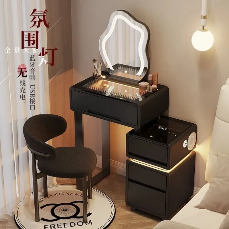 Kleine Wohnung Kommode Schlafzimmer Nachttisch Moderner einfacher intelligenter Hauptschlafzimmertruhe Integrierter Schminktisch