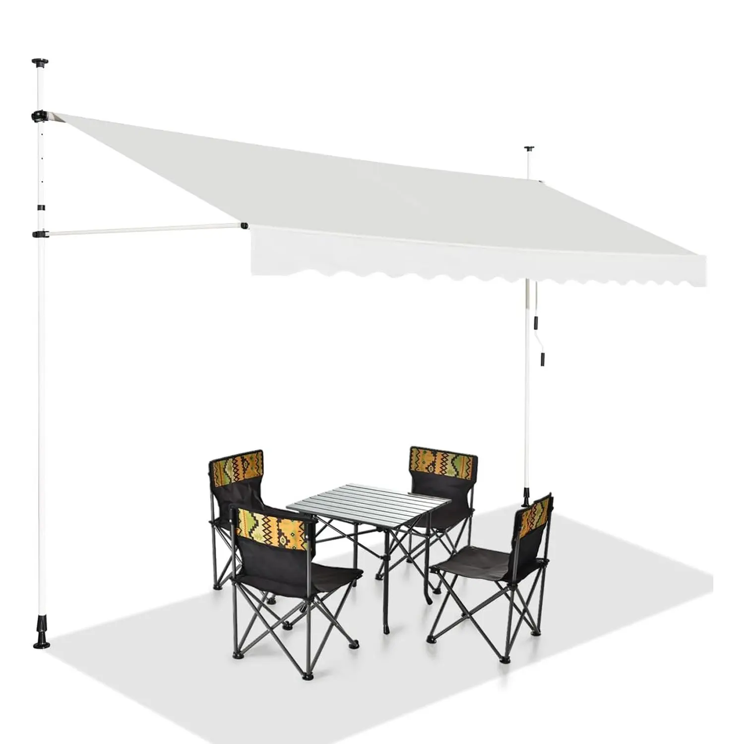 Klemm-Markise, Balkonmarkise, Ohne Bohren, UV-Beständig, Wasserabweisend, Markise mit Handkurbel, Sonnenmarkise, Sonnenschutz Image
