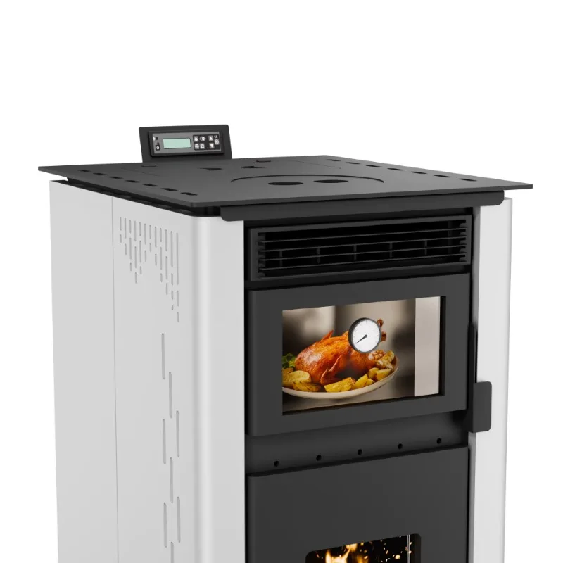 Rauchfreier Stahl-Pellet-Kamin-Einsatz mit Fernbedienung Moderner Innenofen für Wohnzimmer Image