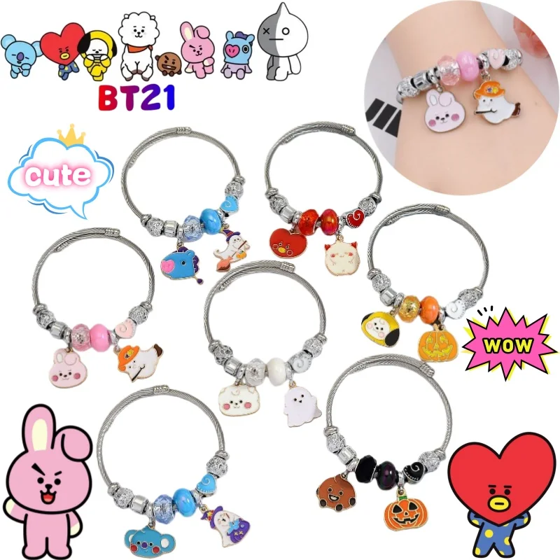 Neues BT21 Koya RJ Cooky Tata Shooky Chimmy Armband Kreatives Hochwertiges Anime-Cartoon Halloween Geister-Kürbis-Anhänger Geschenk Image