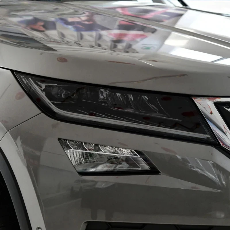 2 Stück für Skoda Kodiaq 2016 präsentieren Auto-Scheinwerfer-Tönung, schwarze Schutzfolie, Schutz, transparente TPU-Aufkleber, Zubehör Image