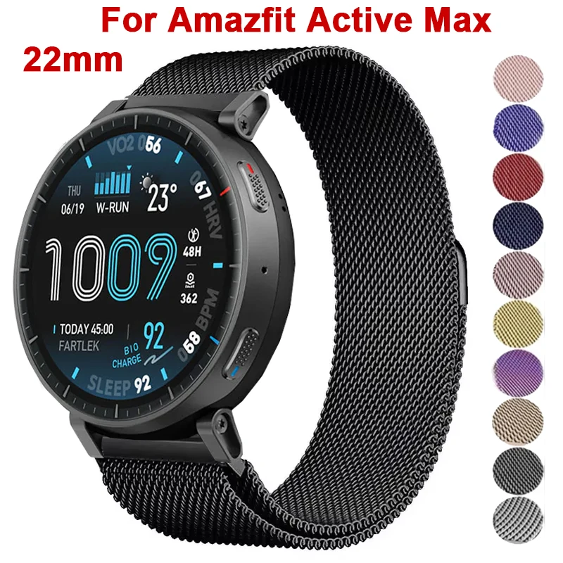 22 mm Milanese Loop-Armband für Amazfit Active Max, magnetisches Ersatzarmband für Amazfit Active Max, Armband-Zubehör Image