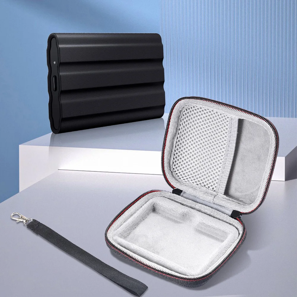 EVA-Hartschalenhülle, stoßfeste externe Festplattentasche mit Netztasche und Handschlaufe für tragbare SSD Samsung T7 Shield/T9 4 TB/2 TB/1 TB