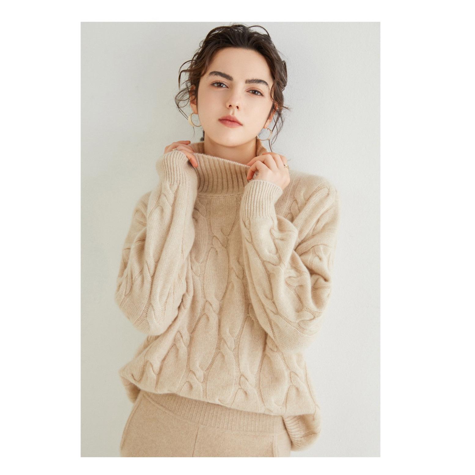 3 strati/Spessore extra/100% cashmere/Maglione in cashmere a collo alto/Cardigan in cashmere/Cashmere per donna/Morbido e caldo/Maglione in cashmere