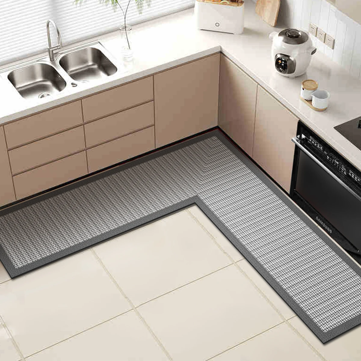 Large size diatomaceous earth floor mat for home use L-shaped kitchen mat corner absorbent mat bathroom mat toilet mat