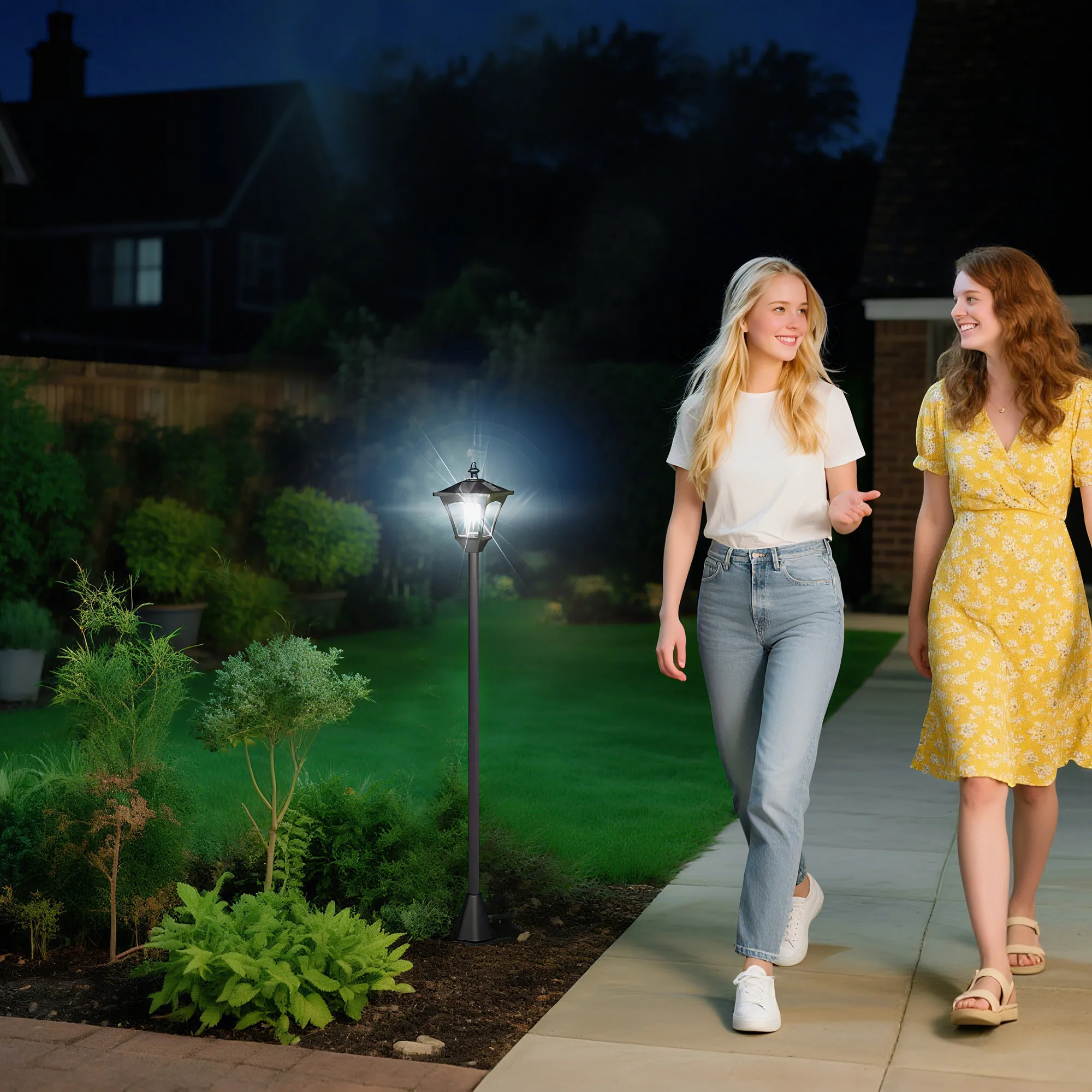 Outsunny Solar Laterne Gartenlaterne Gartenleuchte mit LED 30 Lumen H120cm