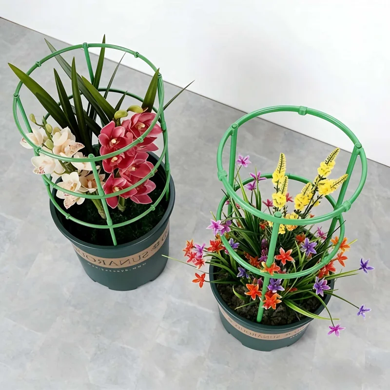 Garten-Rankgitter, 5-15 Verstellbarer Grüner Karierter Pflanzenstützring, 30-90 Personalisierbar, Leicht und Langlebig Image