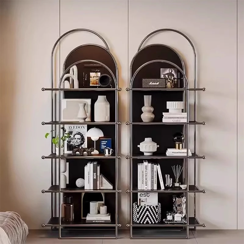 Bauhaus leichtes Luxus-Bücherregal, Bodenregal, Wohnzimmer, Wandregal, mittelgroß, antik, mehrschichtig, dekoratives Lagerregal