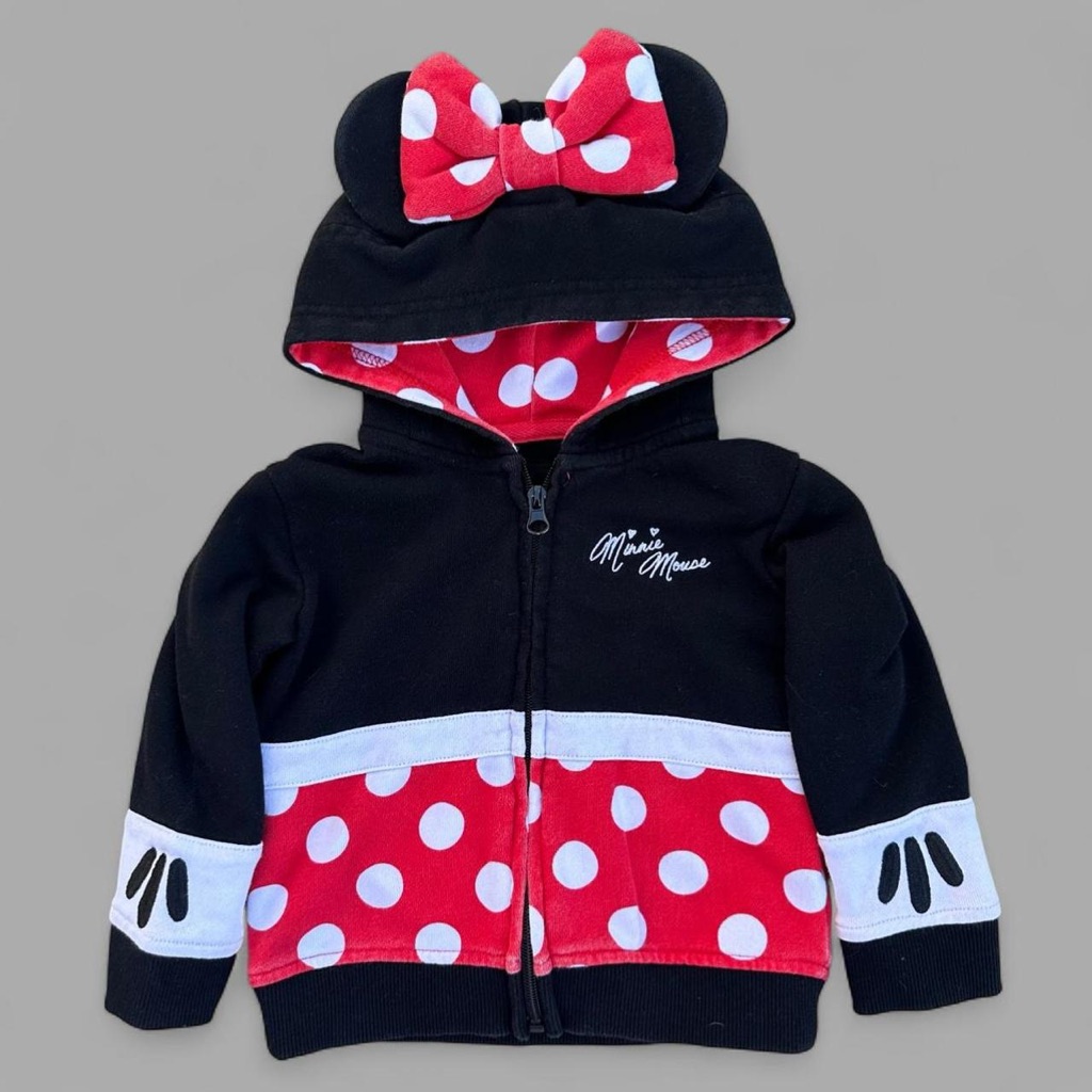 Disney Shirts & Tops | Disney Minnie Mouse Black And Red Kids Hoodie | Color: Black/Red | Size: 18-24mb