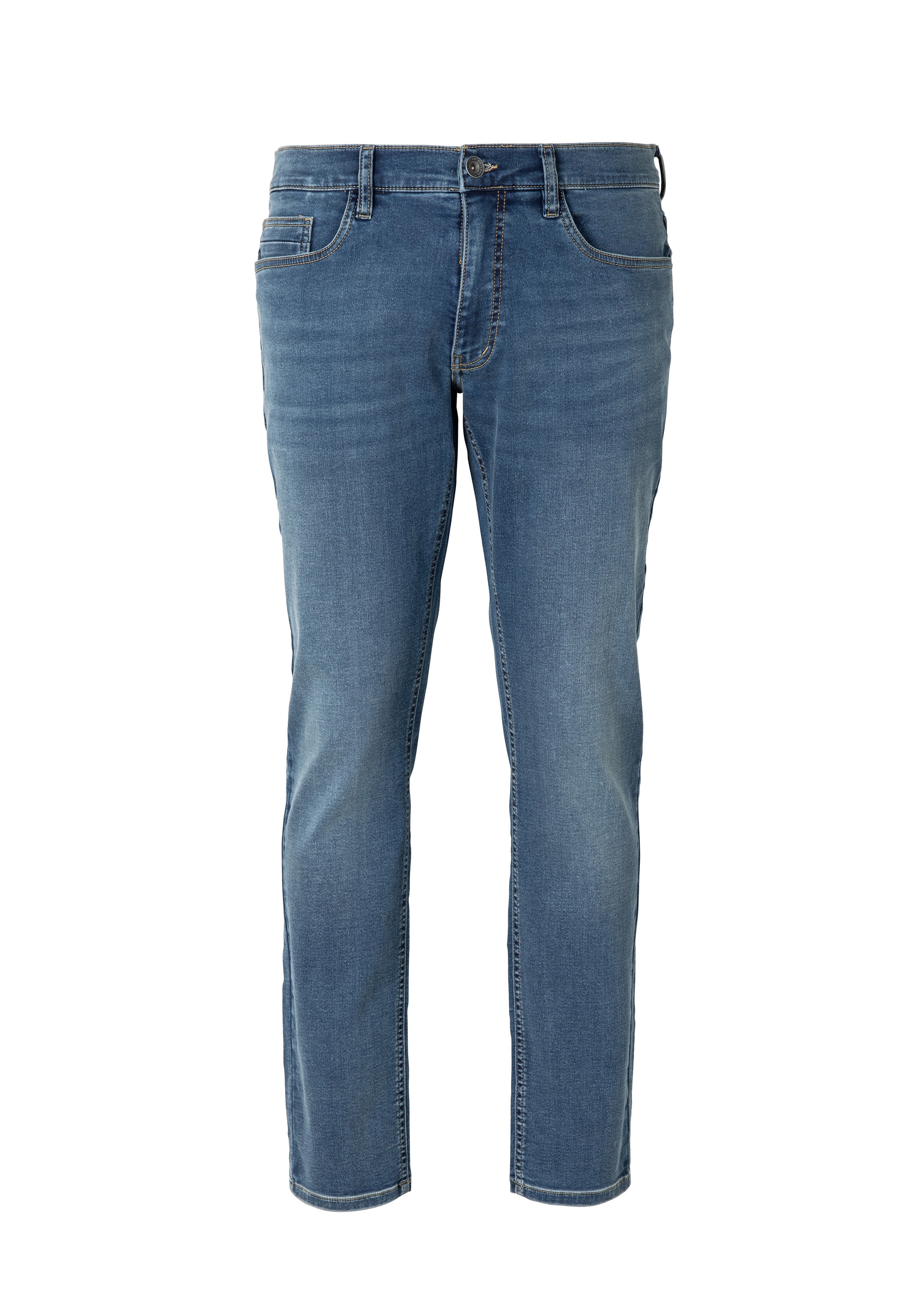 5-Pocket-Jeans HERO BY JOHN MEDOOX "Portland Denim Slim Straight Stretch Jeans", Herren, Gr. 38, Länge 30, mid blau used, Denim/Jeans, 99% Baumwolle, 1% Elasthan, casual, straight fit, Jeans 5-Pocket-Jeans, Straight Fit Casual Clean Wash Denim Jeans...