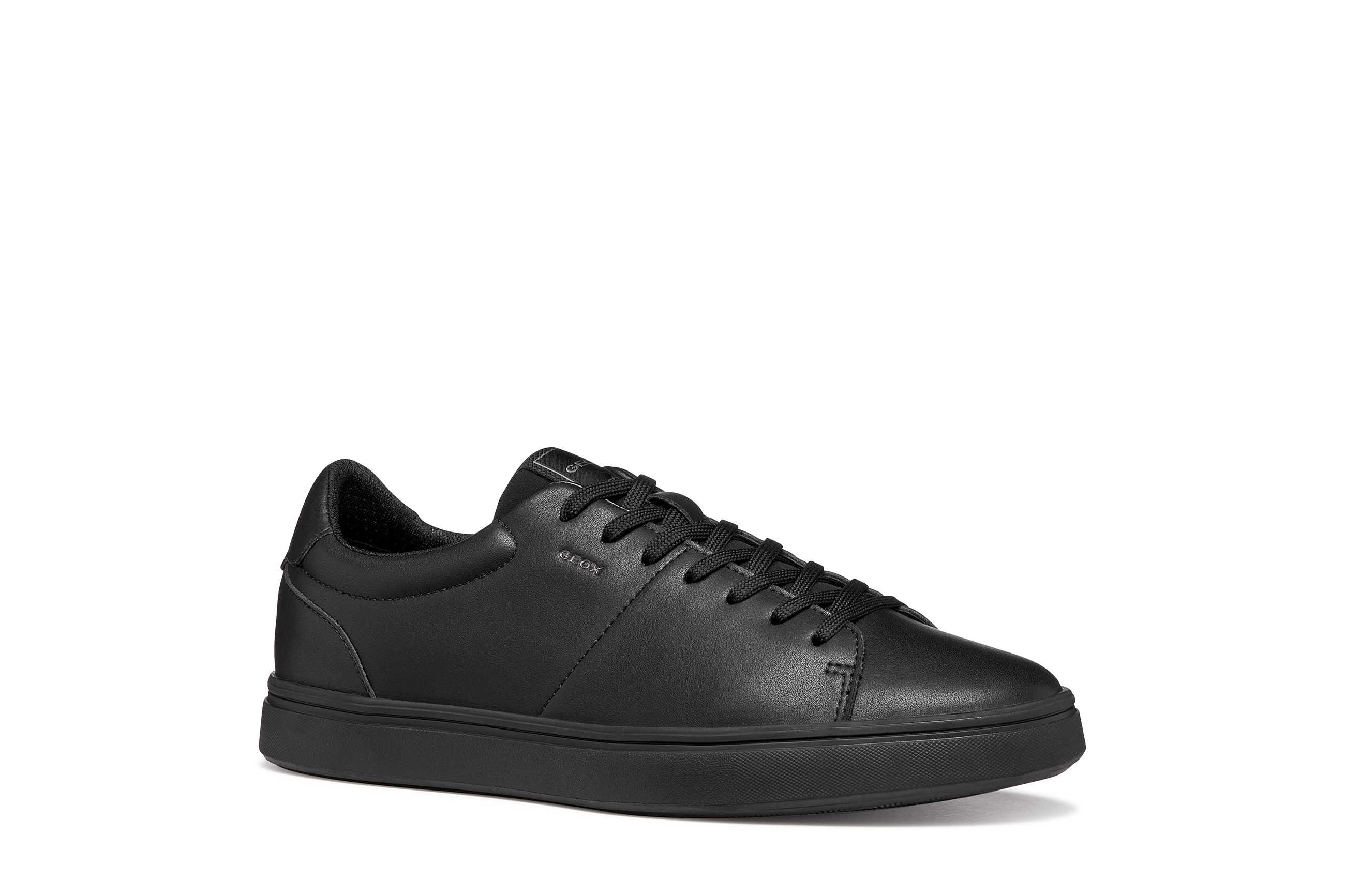 Sneaker GEOX "U BALTIMOORE", Herren, Gr. 44, schwarz, Leder, Textil, Schuhe Sneaker, Halbschuh, Freizeitschuh, Schnürer mit GEOX Spezial Membran