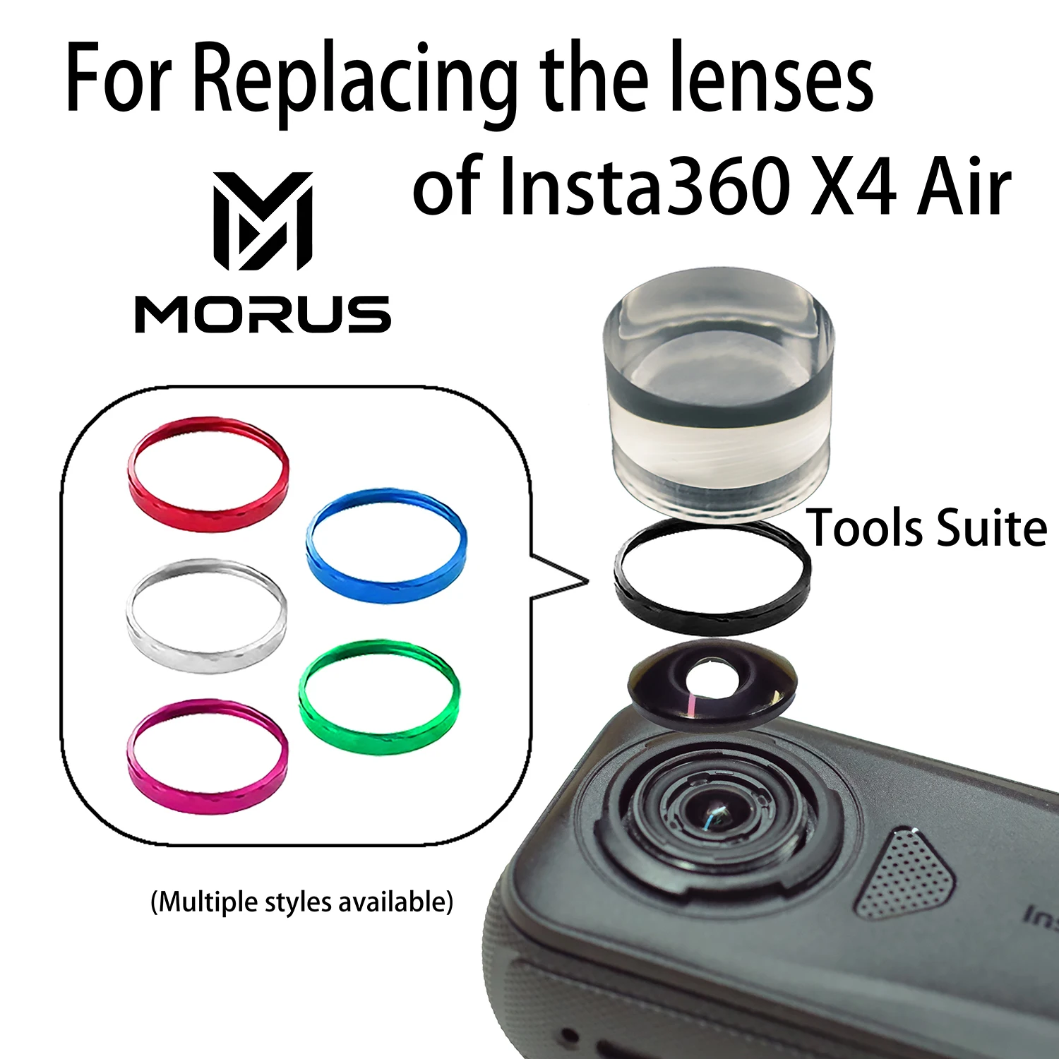 Shadow Stoneinsta360 X4 Air Austauschbares Linsenset HD Optische Ersatzlinsen Image