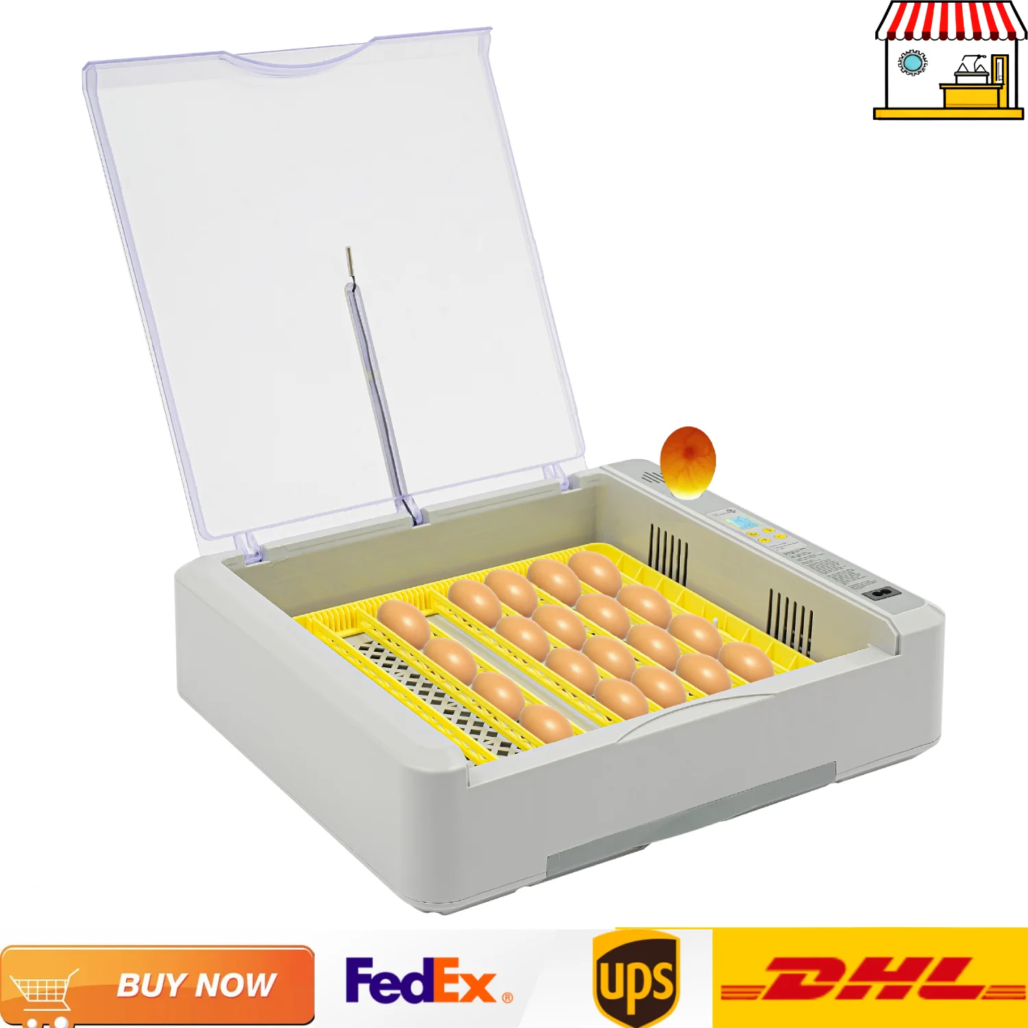 Sichtbarer Inkubator mit 36 Eiern | Automatische Eierdrehung und Temperaturregelung, Huhn, Ente, Wachtel, Vogel, Brüter, Eier, Inkubator Image