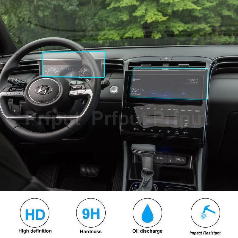 Auto-Navigation gehärtetes Glas LCD-Display Schutzfolie Aufkleber Schutz für Hyundai Santa Cruz 2022, Armaturenbrett Image